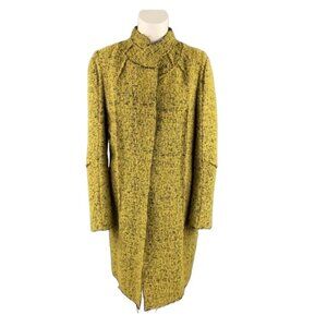MARNI Mustard &  Black Textured Boucle Mohair wool Blend trench Coat size 40